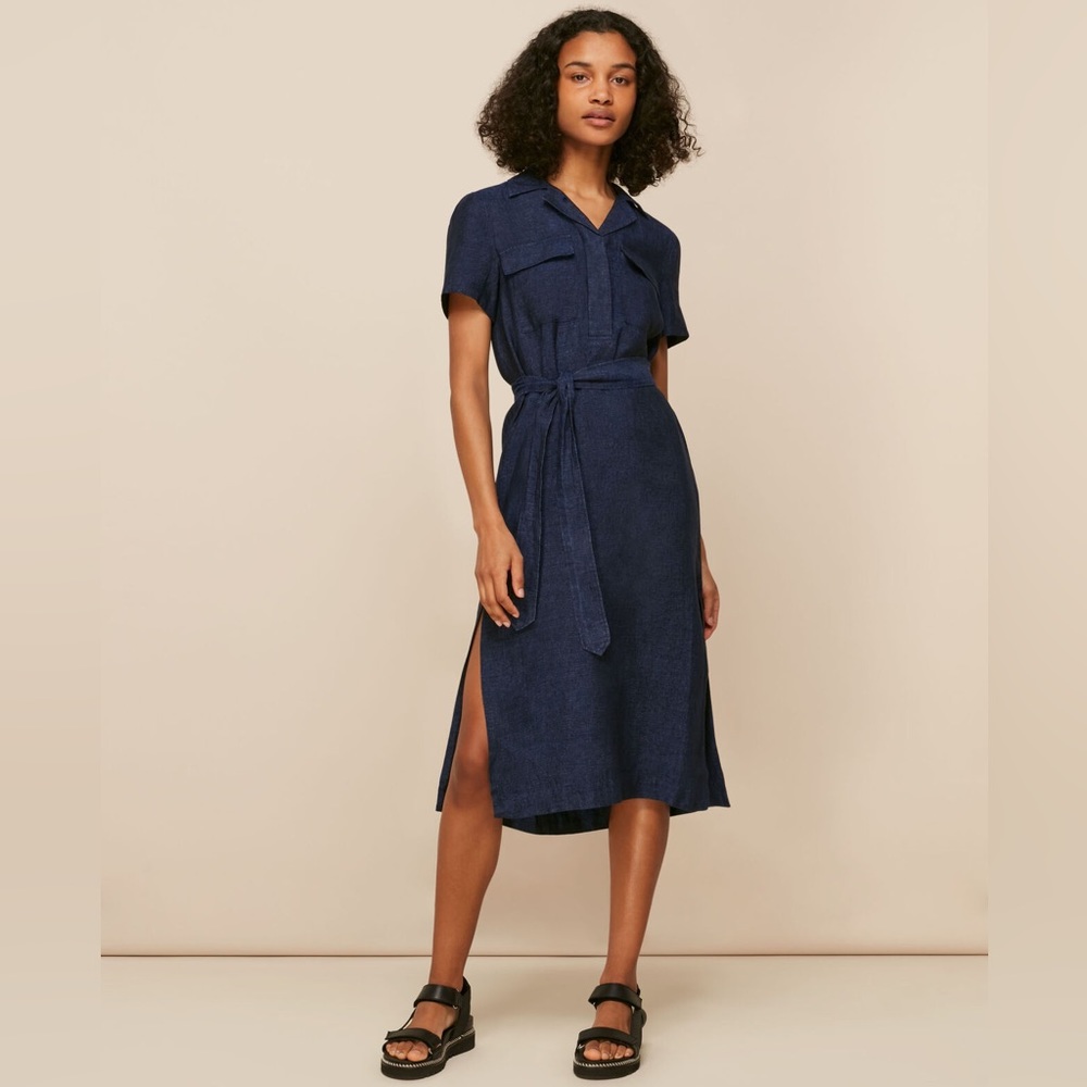 Whistles Easy Linen Shirt Dress US2/UK6